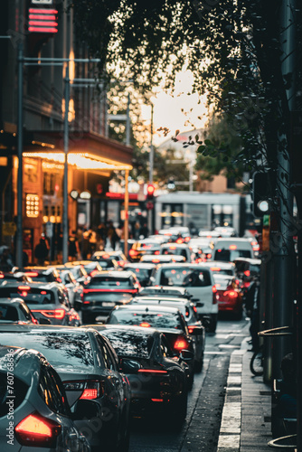 Obraz na płótnie 夕暮れの交通渋滞 w salonie