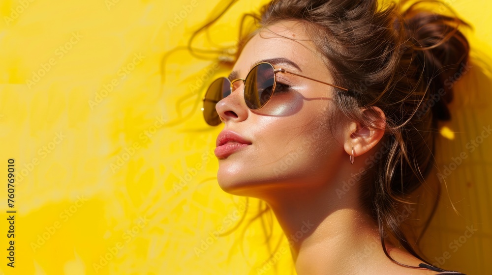 young woman with sunglasses, visual health concept generative ai young woman with sunglasses, visual health concept generative ai