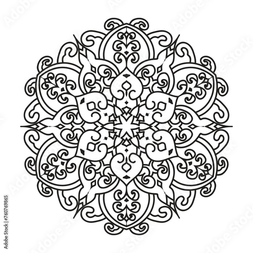 Mandala for coloring book.decorative round ornament photo