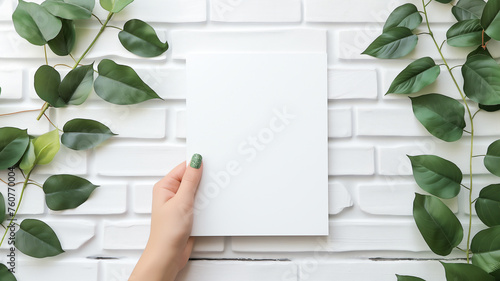 hand holding a blank paper photo