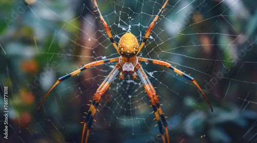 Golden orb-weaver spider in its web in the jungle © Mr. Stocker