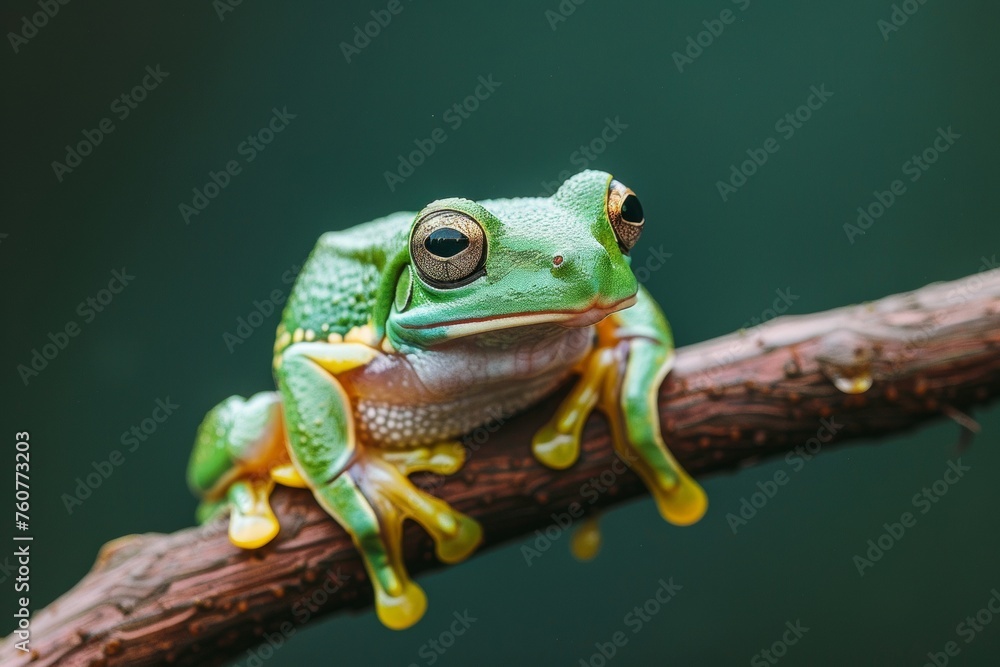 Naklejka premium frog on a trunk