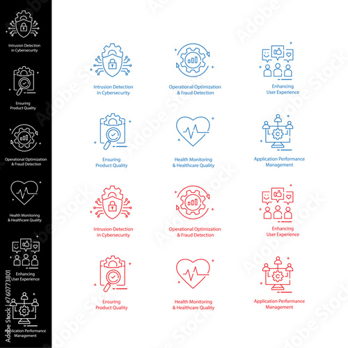 AI Anomaly Detection Vector Symbol Pack Identifying Data Irregularities