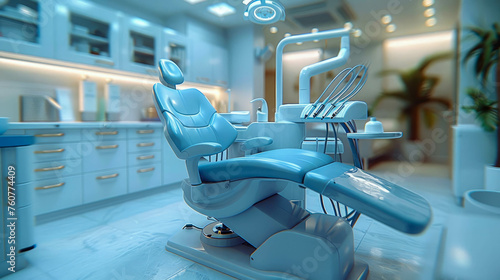 Interior of a modern dental clinic with chair