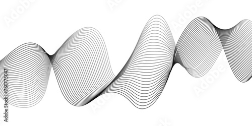  Abstract Creative geometric wave Line Art for Design of Websites and Landing Pages, Modern wave geometric line pattern, Curved smooth line design, Dynamic sound wave isolated on white background.