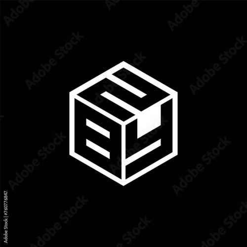 BYN letter logo design with black background in illustrator, cube logo, vector logo, modern alphabet font overlap style. calligraphy designs for logo, Poster, Invitation, etc. photo