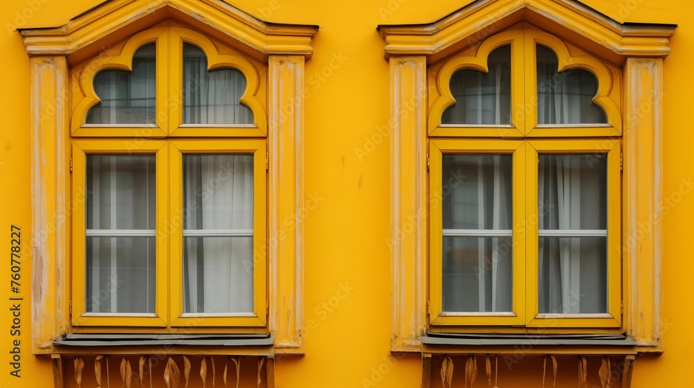 Paint the window frames yellow to complement the color scheme. Paint the window frames yellow to complement the color scheme.