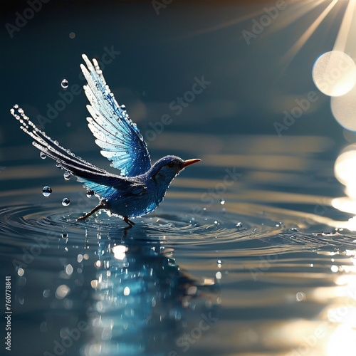 bird in water