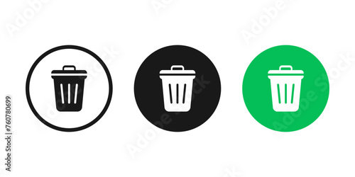 Delete symbols. Recycle bin icon vector. Trash can symbol. Trash bin icons.