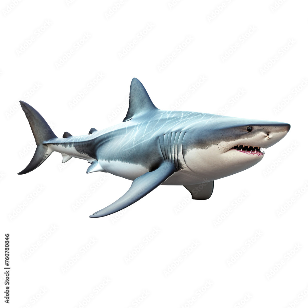 Obraz premium Great shark on white background,png
