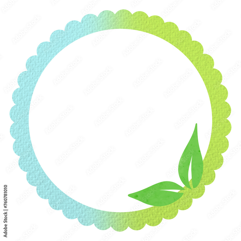 Green vibrant frame with leaves Green vibrant frame with leaves