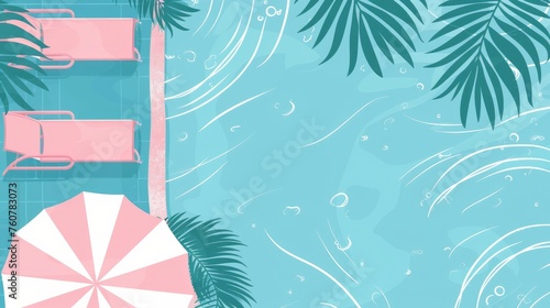 A vibrant summer pool background vector illustration