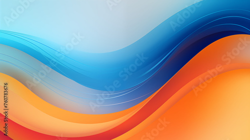 orange, blue background lines, fresh wavy tones flowing in each other