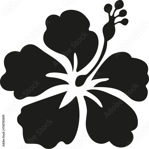 black silhouette of a hibiscus flower