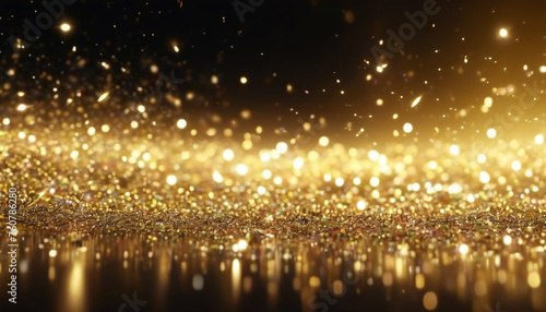 Gold powder blurred in the background.

