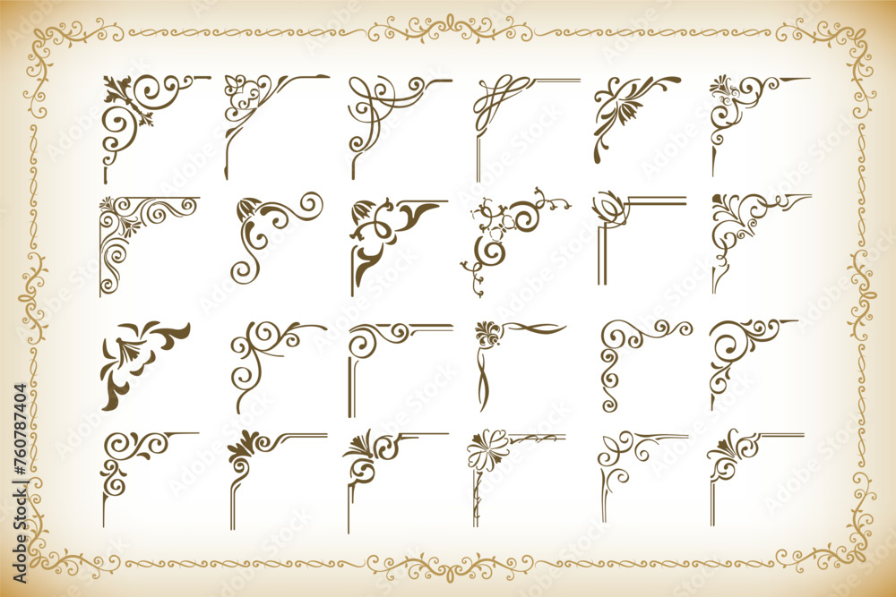 Vintage Corners. Decorative frames and borders, elegant vector set..eps