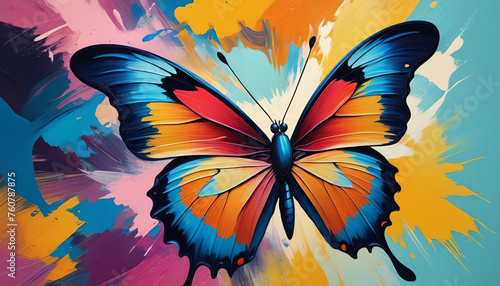 Butterfly on colorful background. © 4K_Heaven