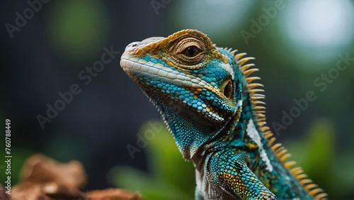 lizard with nature background