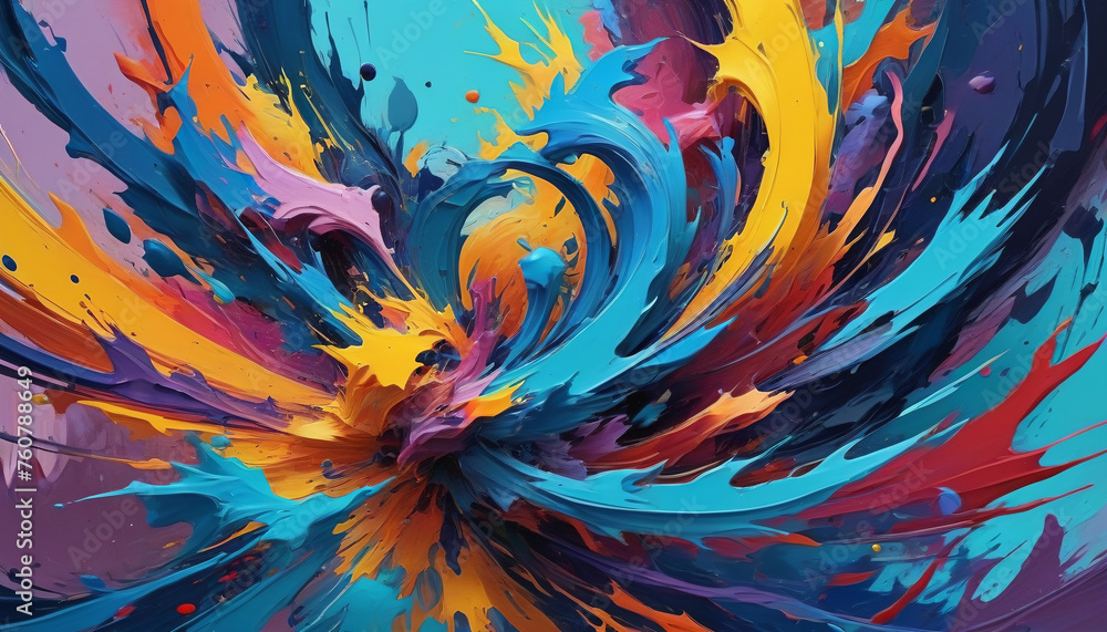 Colorful paint splatter. A large blotch. Generative AI.
Colorful paint splatter. A large blotch. Generative AI.