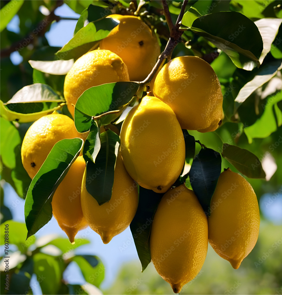 yellow citrus on branche of tree