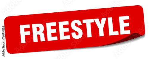 freestyle sticker. freestyle label