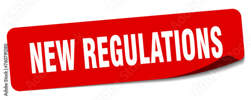new regulations sticker. new regulations label