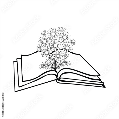 Floral books SVG Booktrovert  Flowers EPS, Reading Svg | Wild Botanical Flowers Svg | Book Lover Svg | Librarian Svg | Teacher svg | Coffee Mug Svg photo