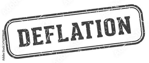 deflation stamp. deflation rectangular stamp on white background