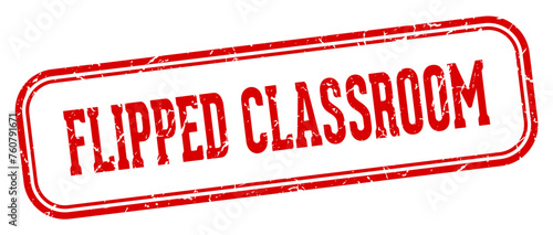 flipped classroom stamp. flipped classroom rectangular stamp on white background