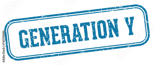 generation y stamp. generation y rectangular stamp on white background