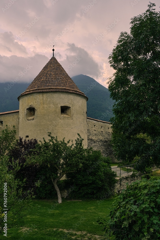 The ancient walls city of Glurns in the South Tyrol