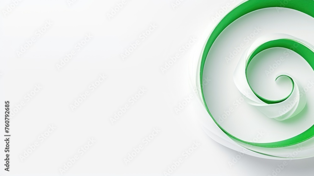 Abstract green ribbon on a white background. Texture. A place for the text. Abstract green ribbon on a white background. Texture. A place for the text.