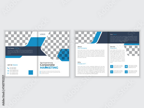 Business bi fold brochure design template