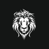 Lion, Black and White Vector illustration Pro Vector 