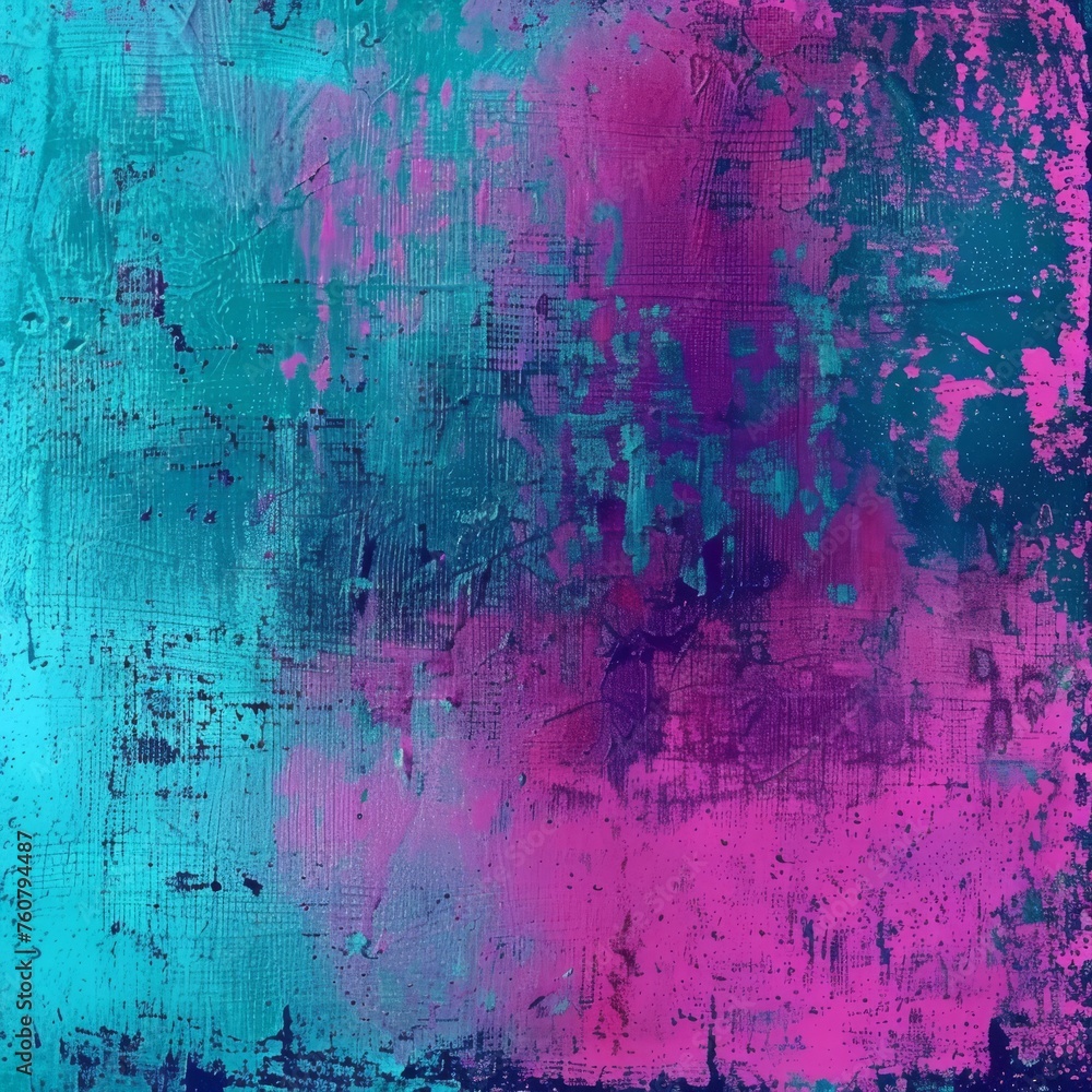 Grunge Background Texture in the Colors Neon Pink, Medium Orchid and Dark Turquoise created with Generative AI Technology
