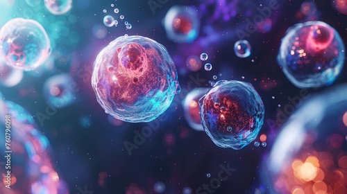 3d rendering of Human cell or Embryonic stem cell