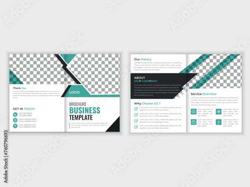 Creative corporate modern business bi fold brochure template