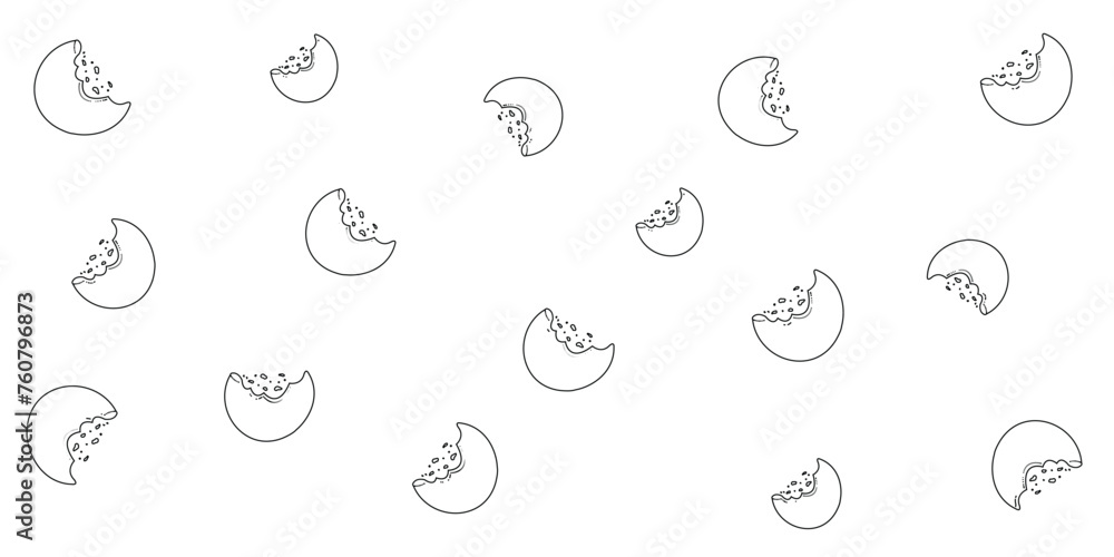 Abstract Outline Cookies Background banner template vector illustration Abstract Outline Cookies Background banner template vector illustration