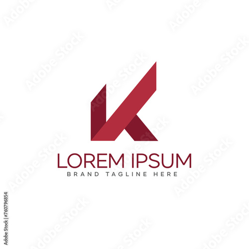 Letter K Logo, K icon, k initial. Letter K corporate brand logo template. minimal simple modern company red color logo design vector illustration
