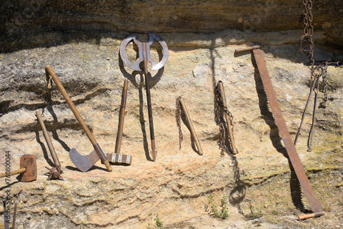 Medieval tools on display