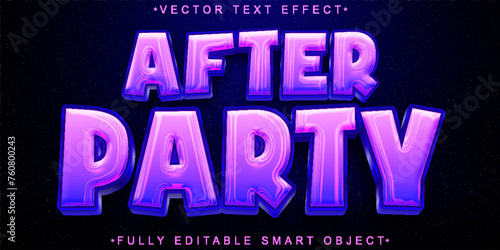 Shiny After Party Vector Fully Editable Smart Object Text Effect