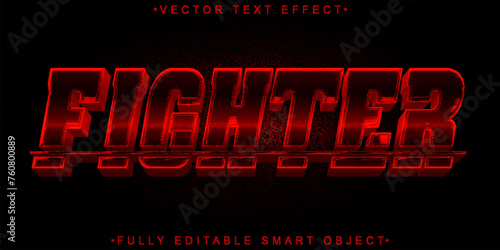 Red Fighter Vector Fully Editable Smart Object Text Effect