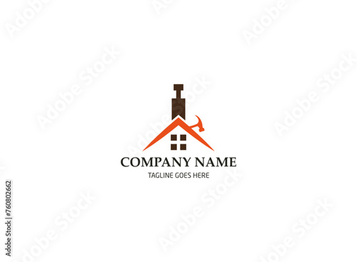 Real estate home logo vector graphic, strong unique house building development brand logotype design, 