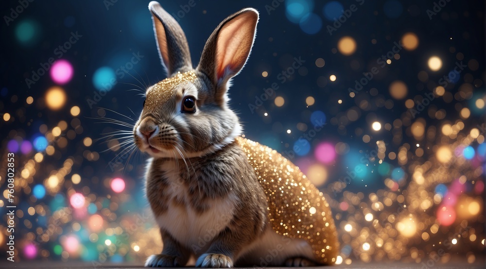 Cute rabbit with glitter Cute rabbit with glitter