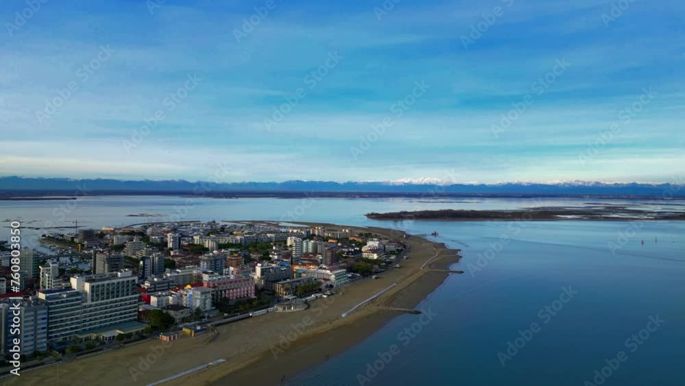 Places of interest in Lignano Sabbiadoro seen from above. The Red lighthouse and the terrace overlooking the sea. Places of interest in Lignano Sabbiadoro seen from above. The Red lighthouse and the terrace overlooking the sea.