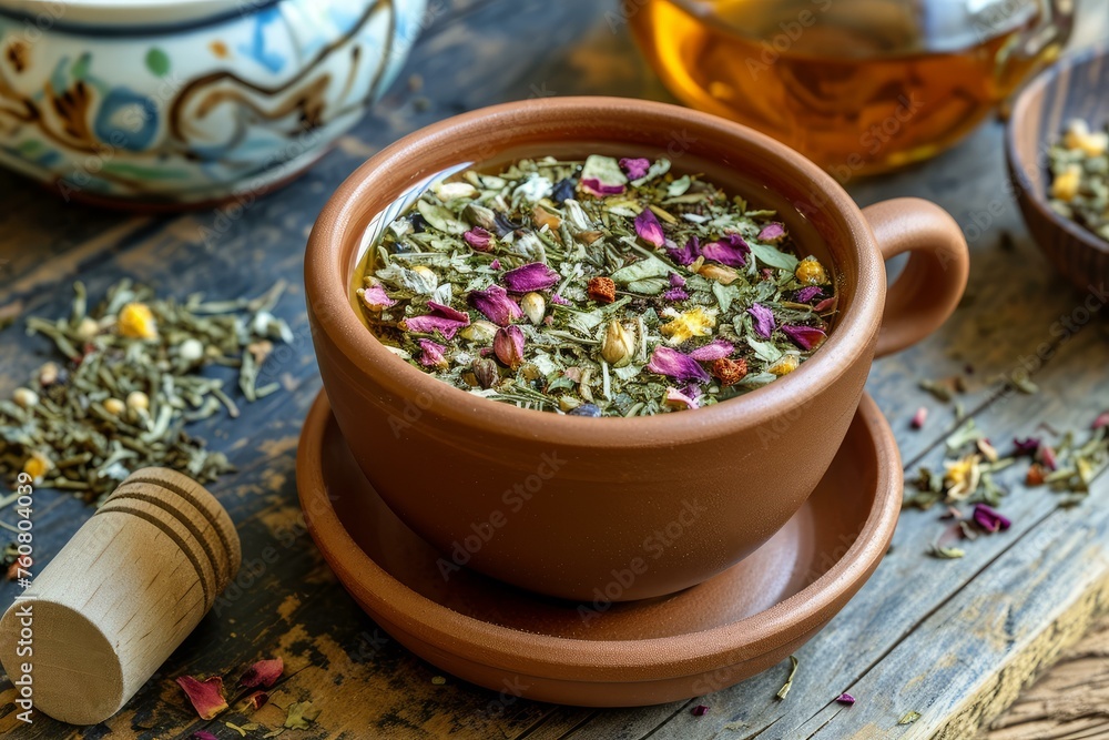 Fragrant Aromatic herbal tea. Fresh tea cup. Generate Ai Fragrant Aromatic herbal tea. Fresh tea cup. Generate Ai