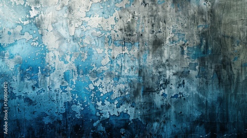 Grunge Background Texture in the Colors Silver and Blue created with Generative AI Technology © Sentoriak