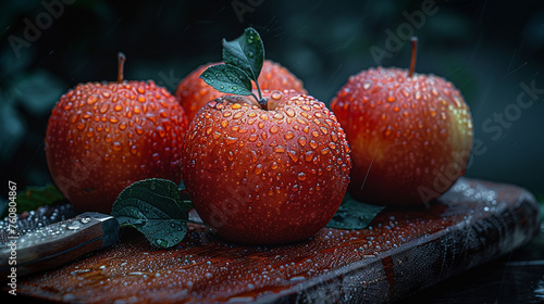 apple on a table