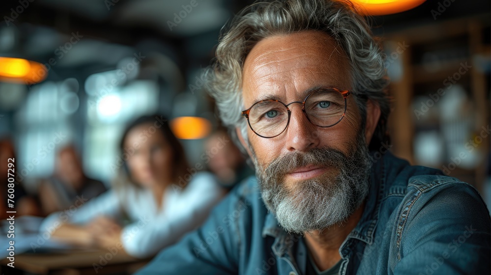 Close-up of a distinguished older man with glasses, in a casual setting, exuding confidence and wisdom. Close-up of a distinguished older man with glasses, in a casual setting, exuding confidence and wisdom.