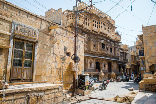 street view of jaisalmer city, india photo